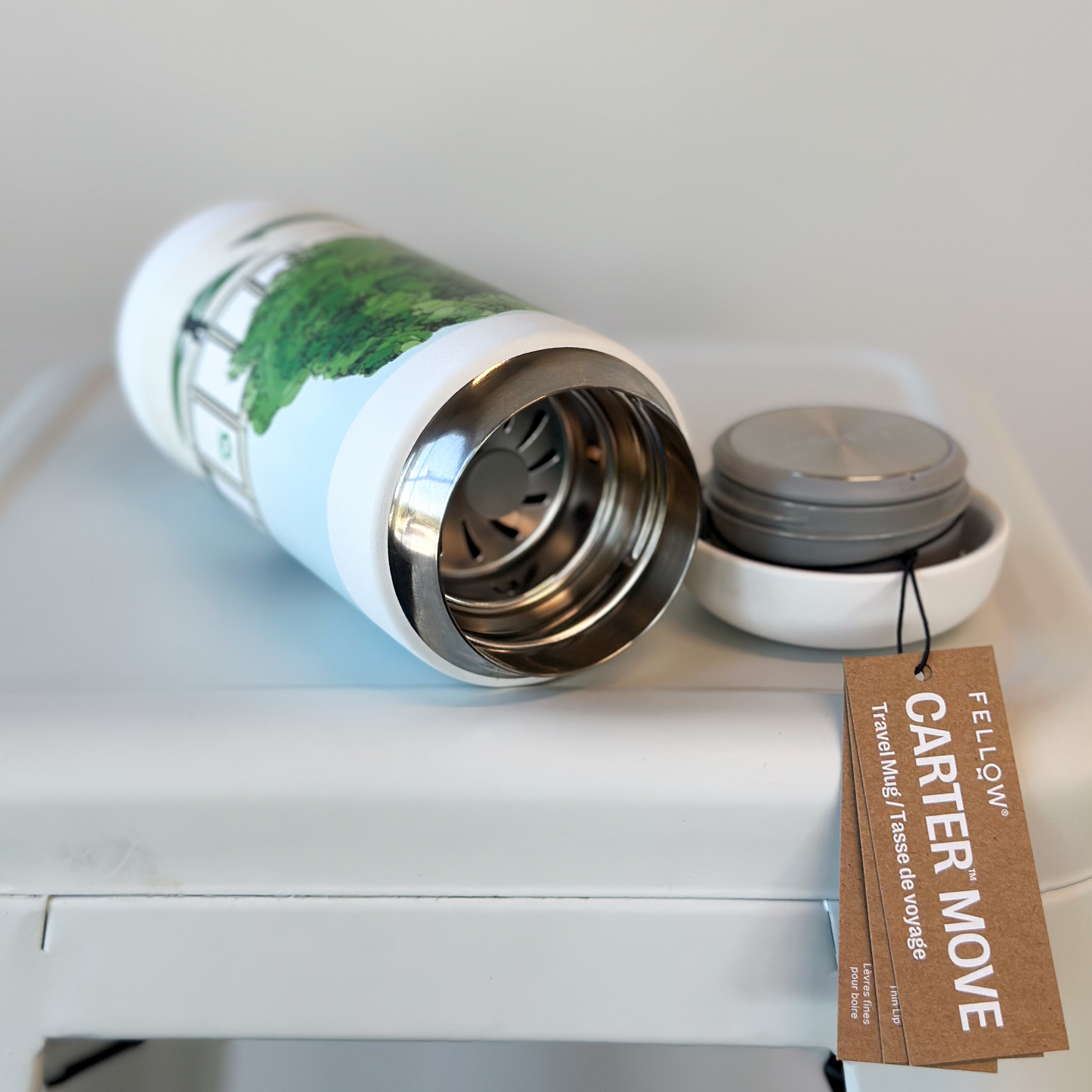 Fellow travel mug with custom OC artwork