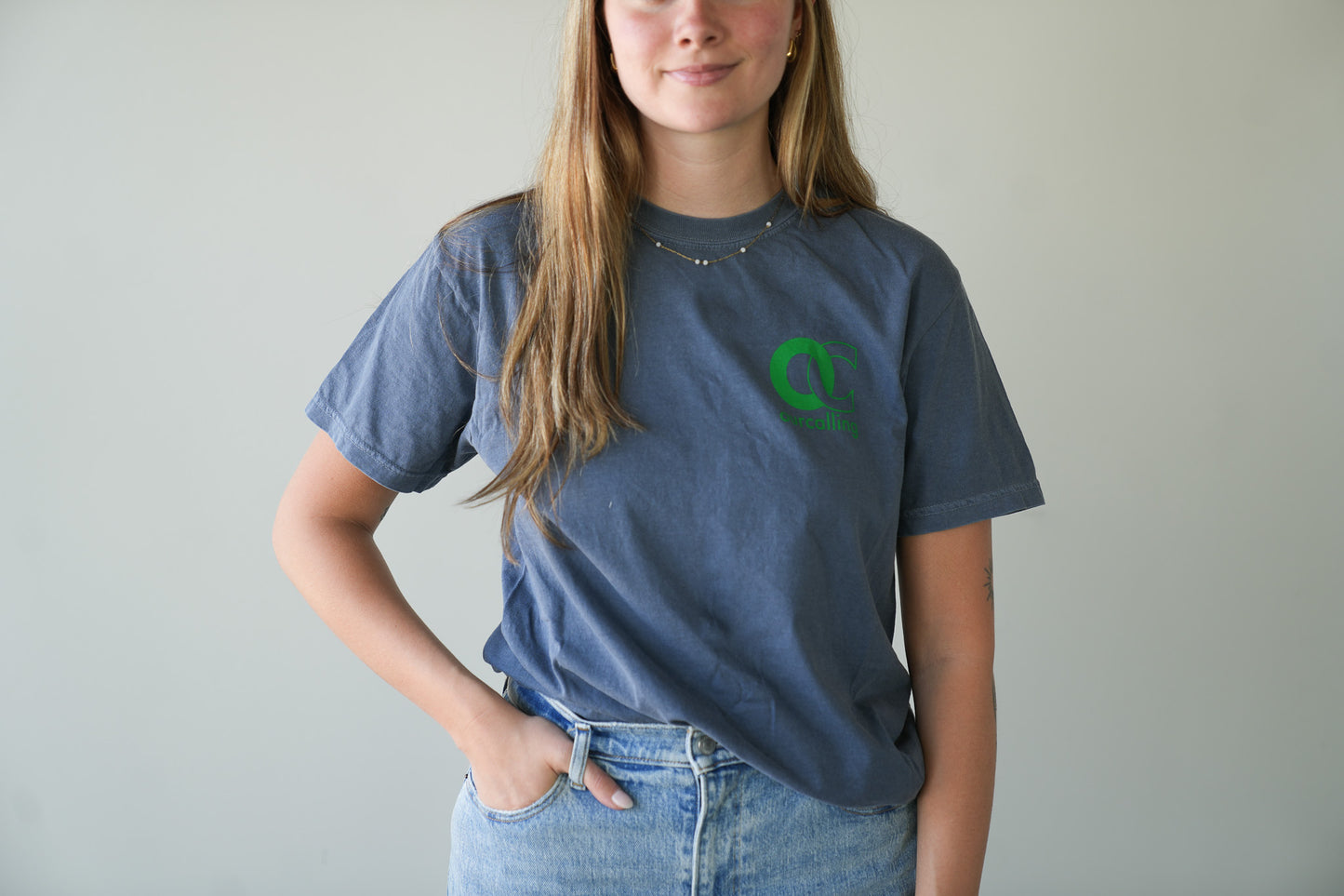Short Sleeve Denim Love Your Neighbor T-shirt