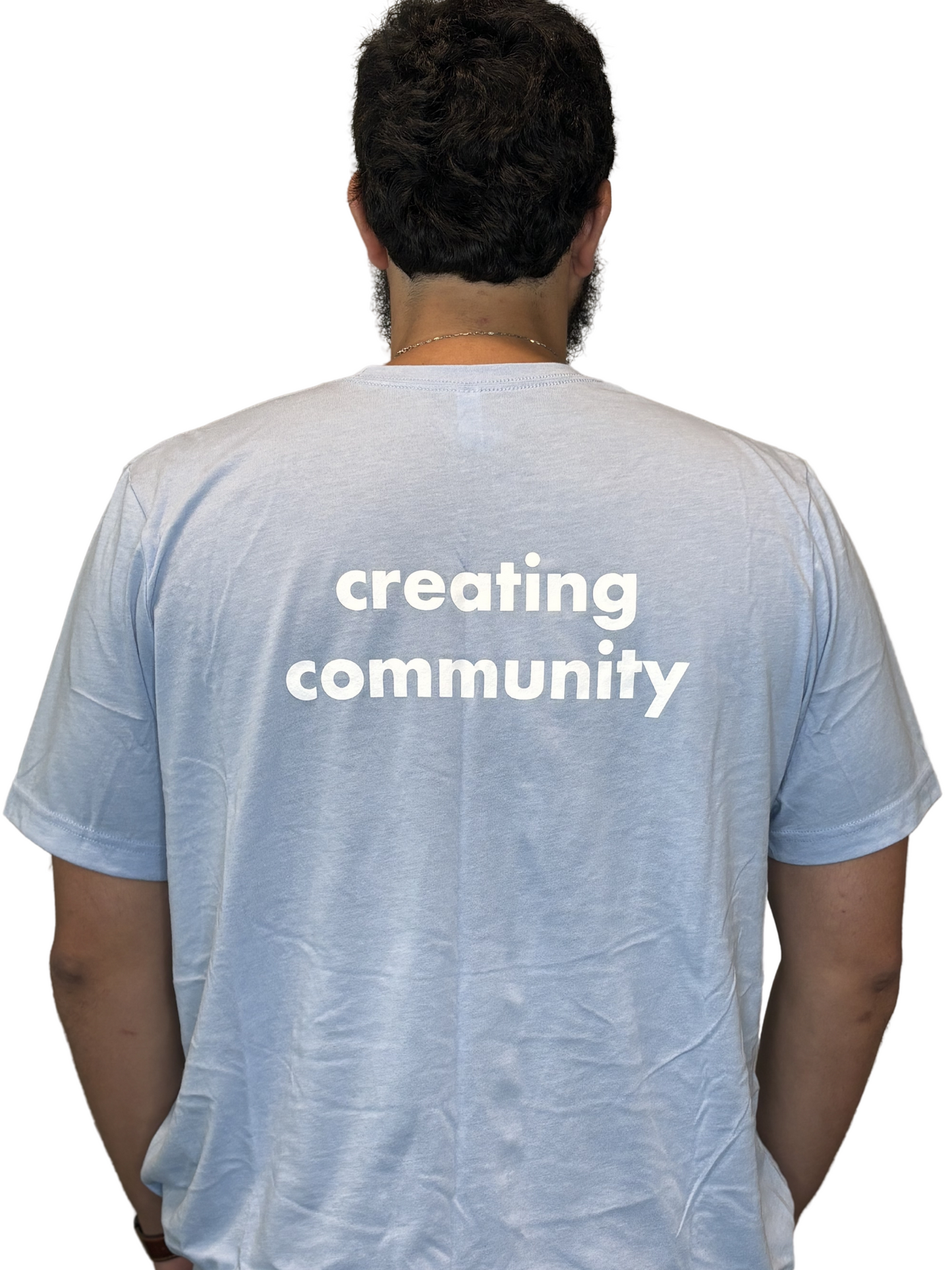 Creating Community - Heather Blue short sleeve tshirt