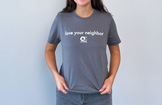 Short sleeve  Tee   - Love Your Neighbor in Asphalt